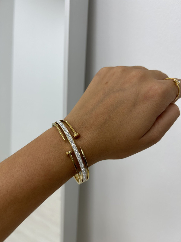 PULSERA DOBLE CLAVO ORO