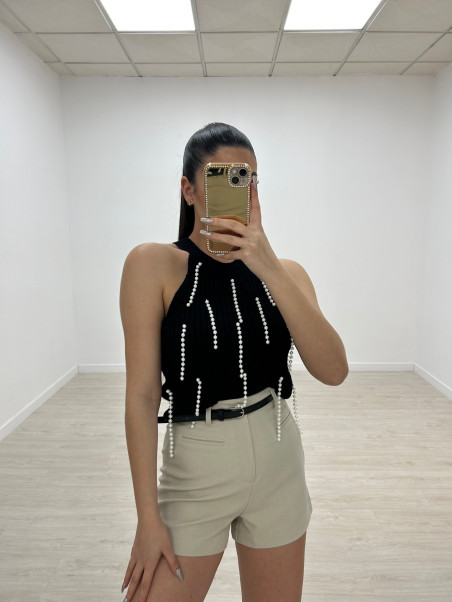 TOP PUNTO PERLAS NEGRO