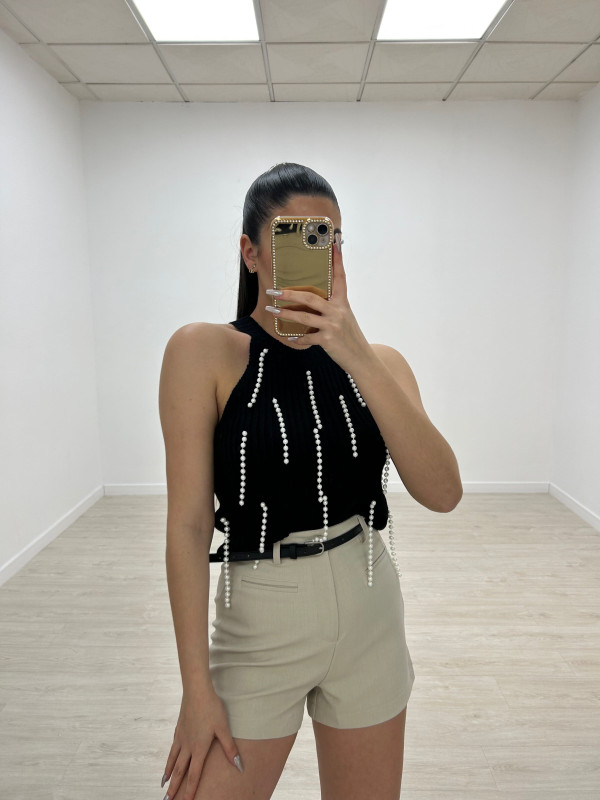 TOP PUNTO PERLAS NEGRO