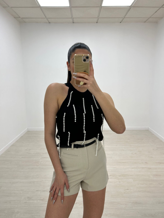 TOP PUNTO PERLAS NEGRO