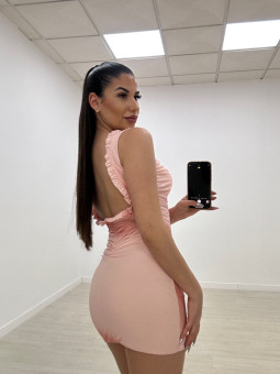 VESTIDO MINI ROSALÉ ROSA