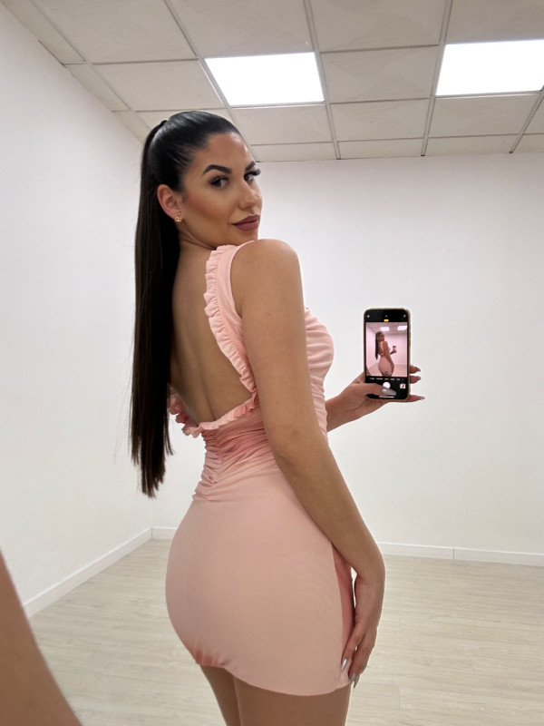 VESTIDO MINI ROSALÉ ROSA