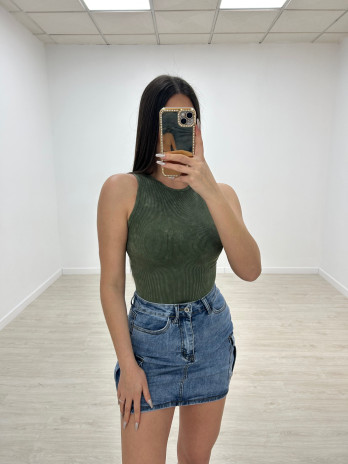 FALDA MINI CARGO DENIM BÁSICA