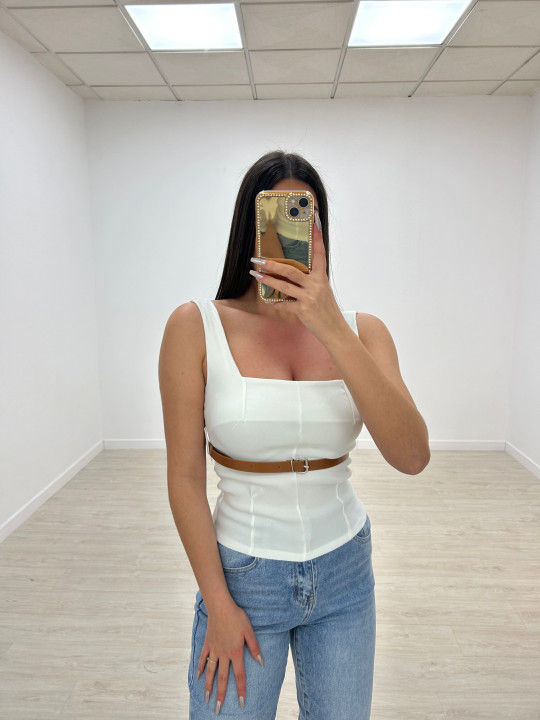 TOP CINTURÓN BLANCO