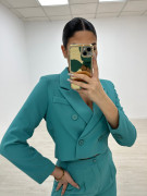 TRAJE CROP EXCLUSIVO TURQUESA