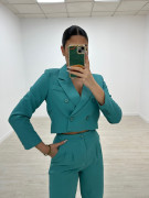 TRAJE CROP EXCLUSIVO TURQUESA