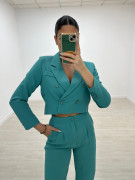 TRAJE CROP EXCLUSIVO TURQUESA