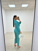 TRAJE CROP EXCLUSIVO TURQUESA