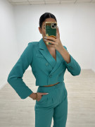 TRAJE CROP EXCLUSIVO TURQUESA