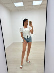 BLUSA ENCAJE BOTONES BLANCA BLUSA ENCAJE BOTONES BLANCA