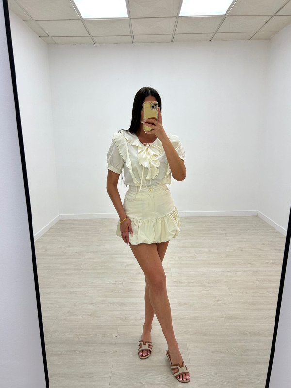 FALDA GLOBO BEIGE