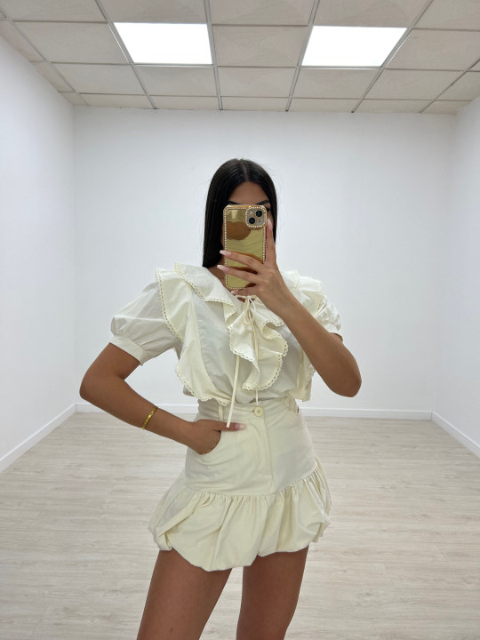 FALDA GLOBO BEIGE