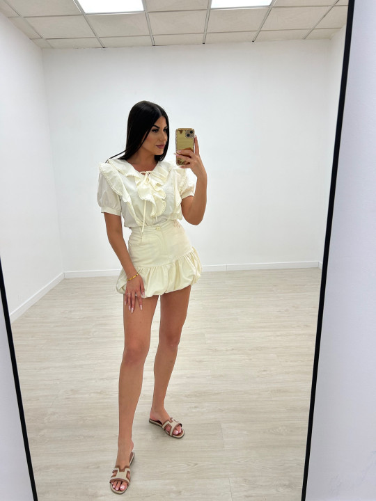 FALDA GLOBO BEIGE