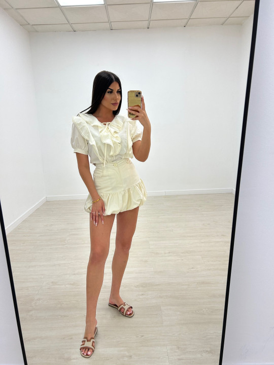 FALDA GLOBO BEIGE