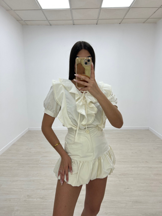 FALDA GLOBO BEIGE