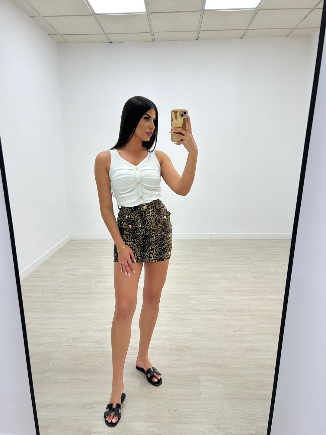 FALDA LEO BOTONES