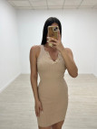 VESTIDO MINI PUNTO BOTONES DORADOS VESTIDO MINI PUNTO BOTONES DORADOS