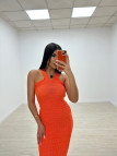 VESTIDO LARGO HILO NARANJA