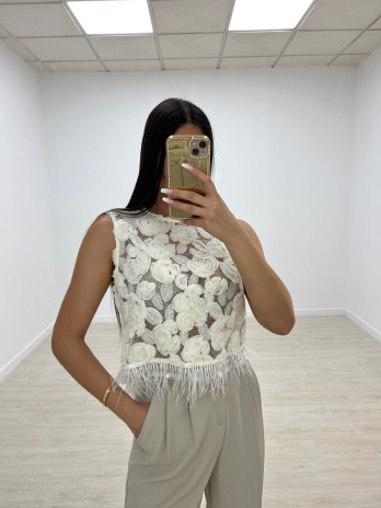 TOP VOLUMEN ROSAS EXCLU BEIGE