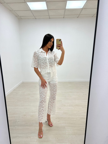 CONJUNTO ENCAJE PERLA BLANCO