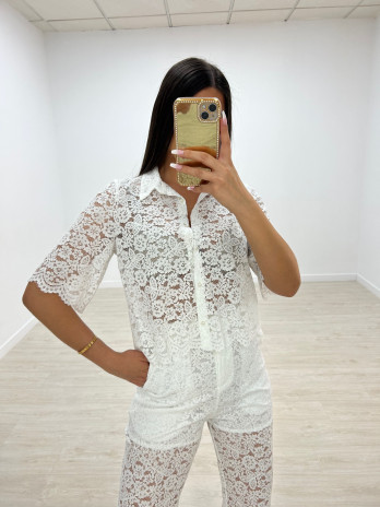 CONJUNTO ENCAJE PERLA BLANCO