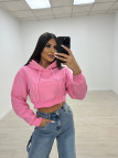 SUDADERA CROP ROSA