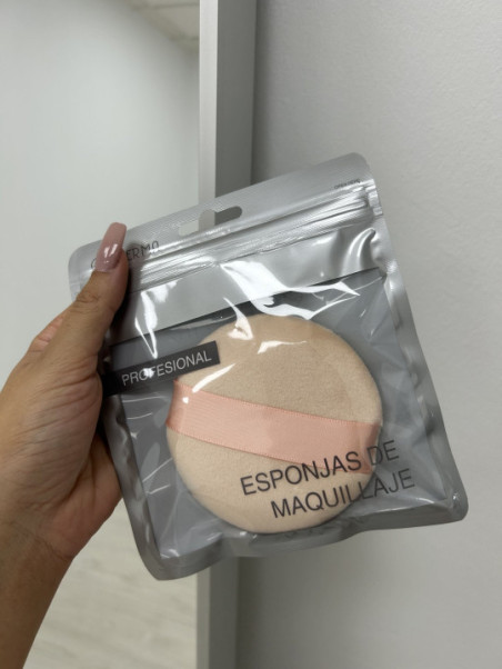 ESPONJA PARA POLVOS ROSA
