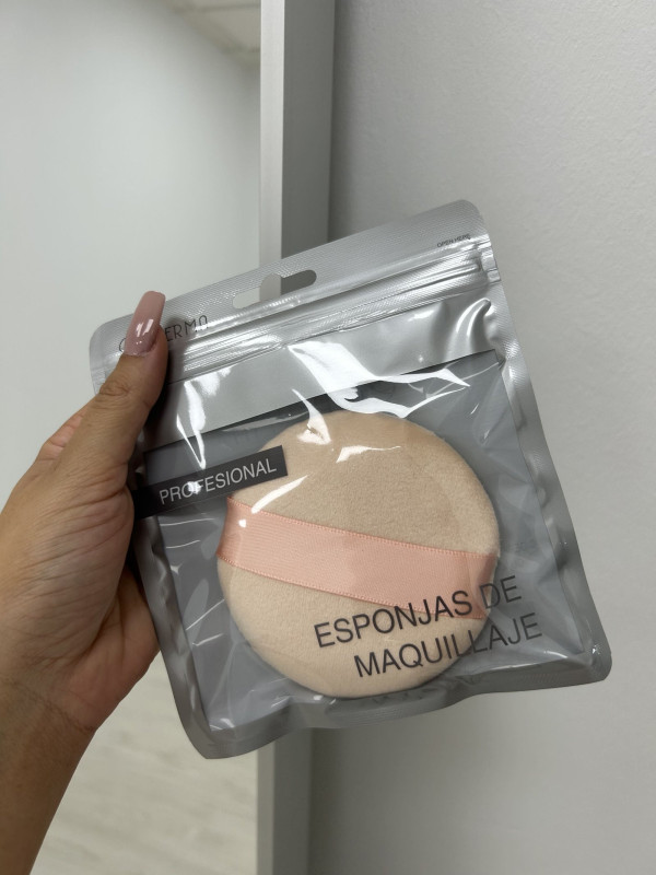 ESPONJA PARA POLVOS ROSA