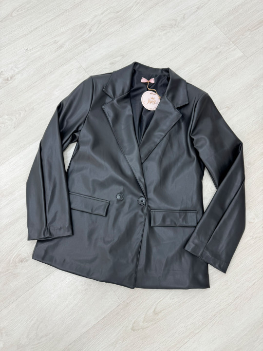 BLAZER OVERSIZE POLIPIEL NEGRA