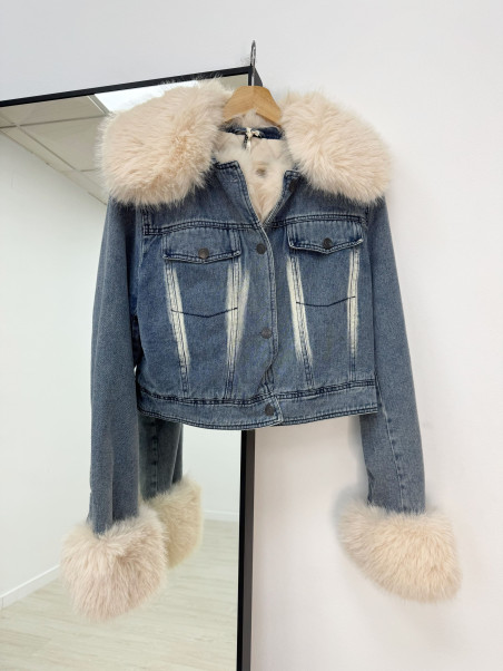 CHAQUETA DENIM PELO