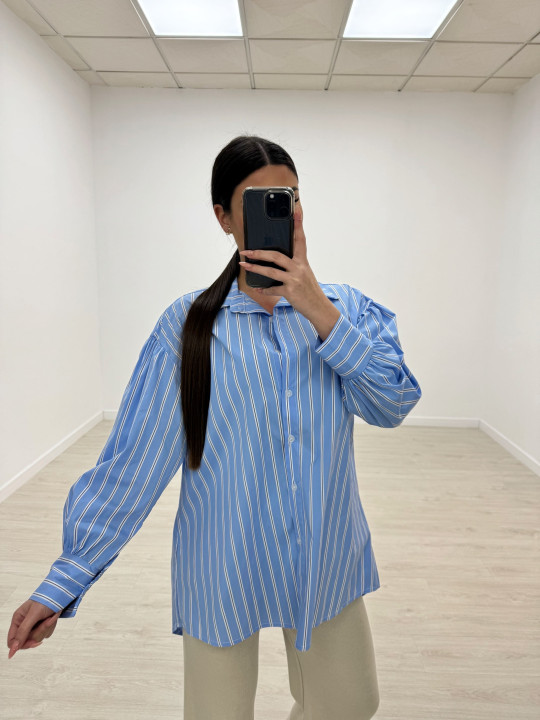 CAMISA OVERSIZE POPELÍN RAYAS