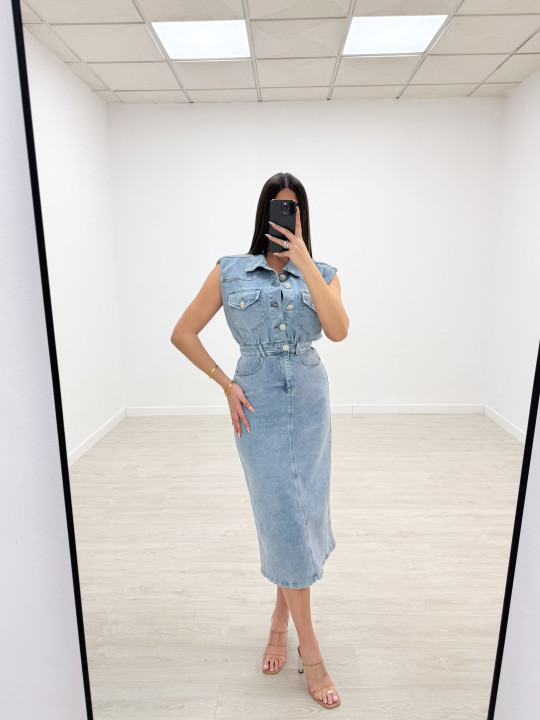 VESTIDO MIDI DENIM EXCLU
