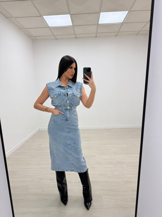 VESTIDO MIDI DENIM EXCLU