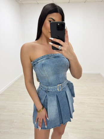 VESTIDO MINI DENIM TABLAS