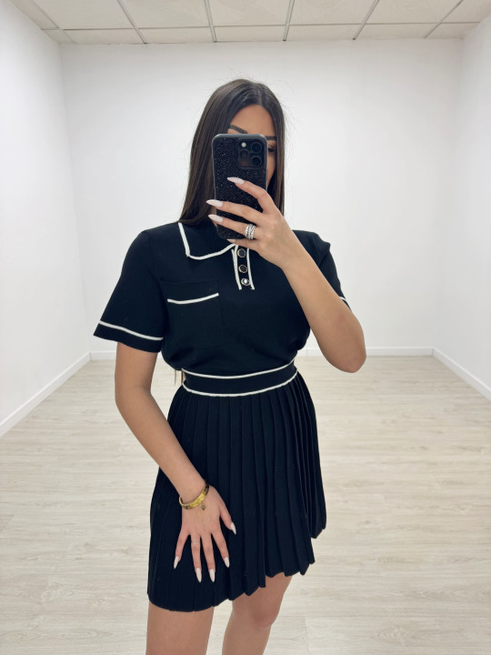 CONJUNTO CHANEL PUNTO NEGRO