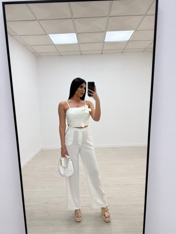 CONJUNTO LINO FLOR RELIEVE BLANCO