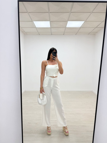 CONJUNTO LINO FLOR RELIEVE BLANCO