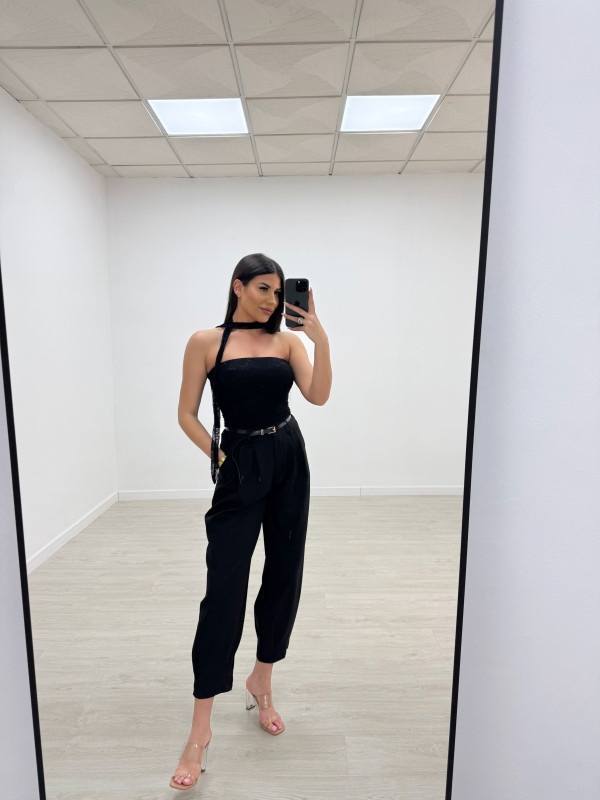 TOP BANDA LAZADA ENCAJE NEGRO