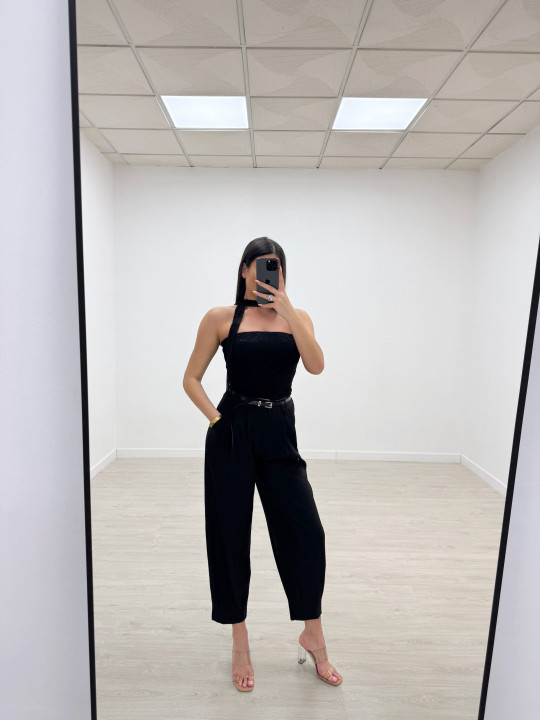 TOP BANDA LAZADA ENCAJE NEGRO