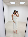 TOP BANDA LAZADA ENCAJE BLANCO