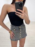 FALDA PANTALÓN DENIM BOTONES GRIS