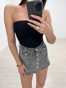FALDA PANTALÓN DENIM BOTONES GRIS