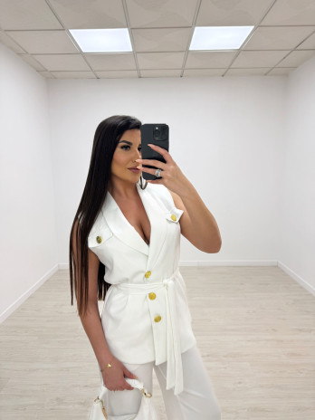 TRAJE BALMAIN BLANCO