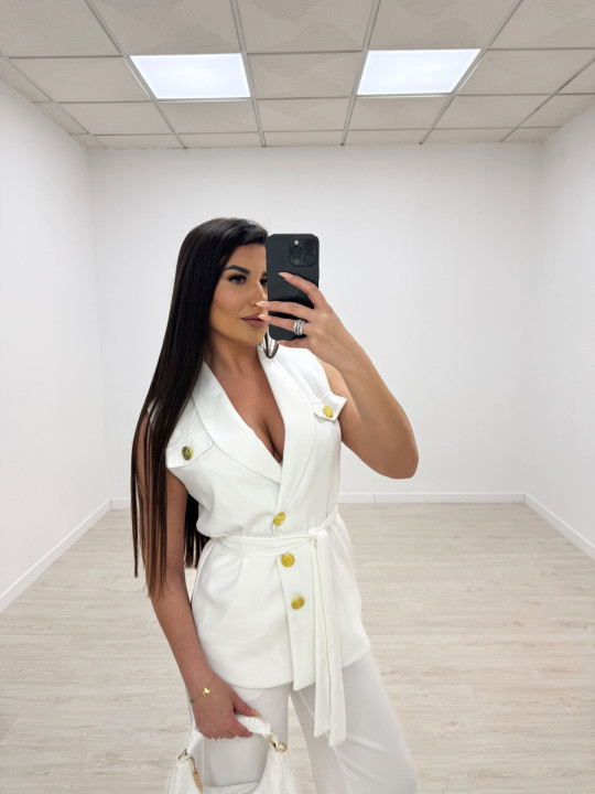 TRAJE BALMAIN BLANCO