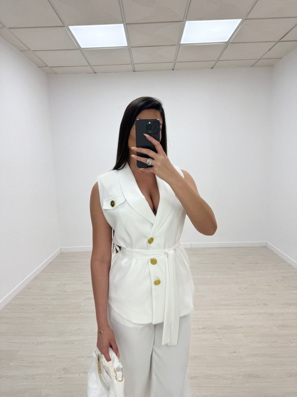 TRAJE BALMAIN BLANCO