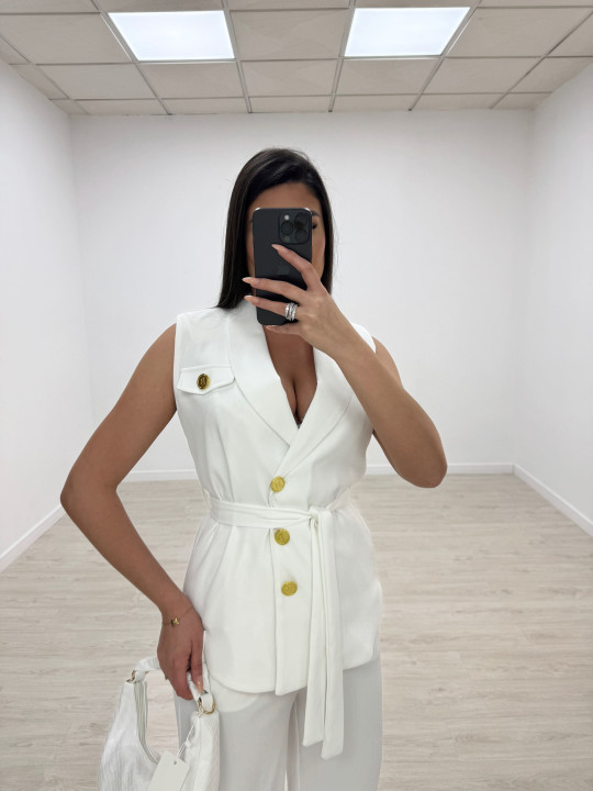 TRAJE BALMAIN BLANCO