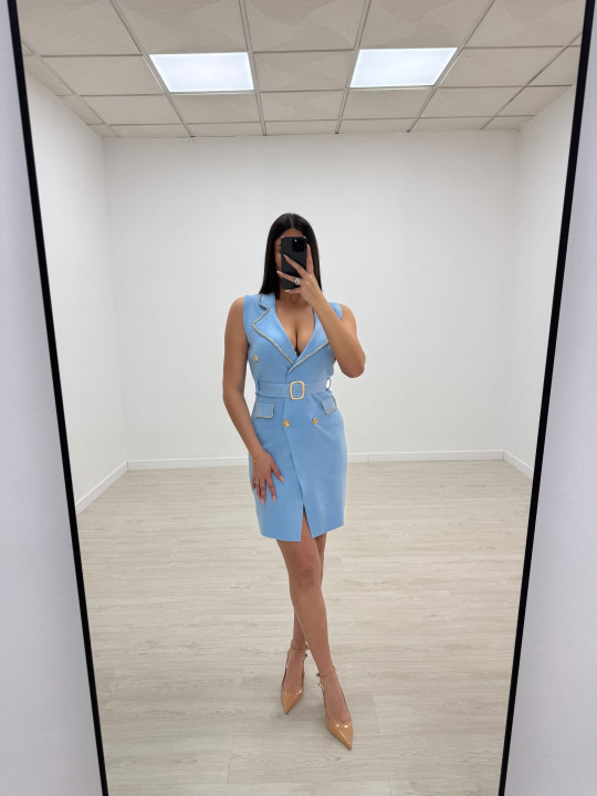 VESTIDO LUXE CELESTE