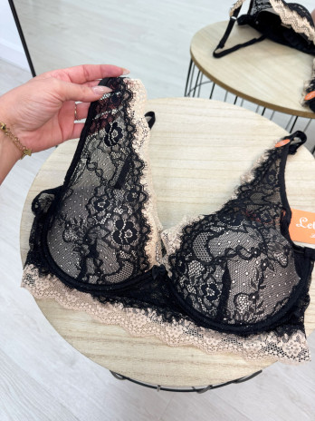 SUJETADOR LETICIA NEGRO Y BEIGE