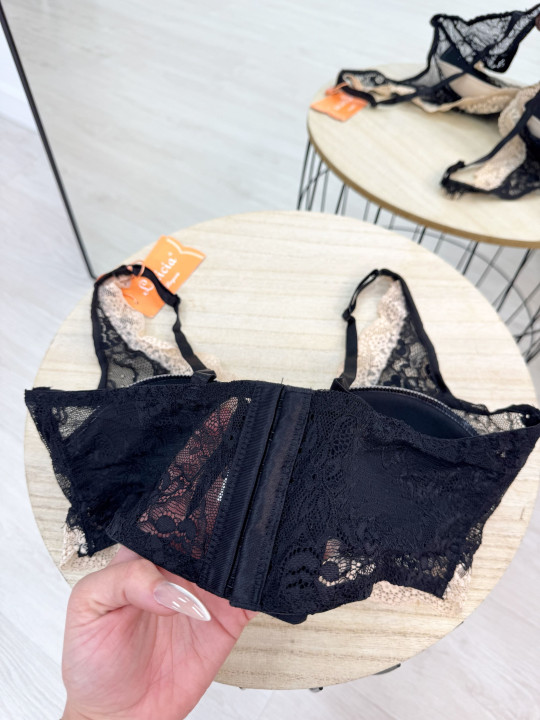SUJETADOR LETICIA NEGRO Y BEIGE