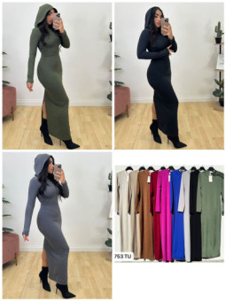 VESTIDO CAPUCHA MANGA LARGA